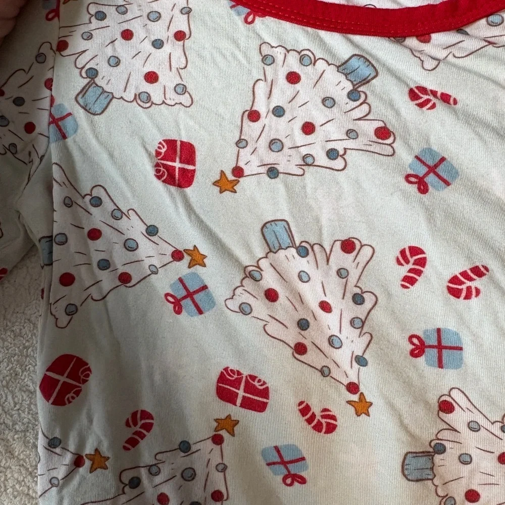 Caden Lane Christmas Tree Pajama Set, Bamboo Viscose, Sz 3T